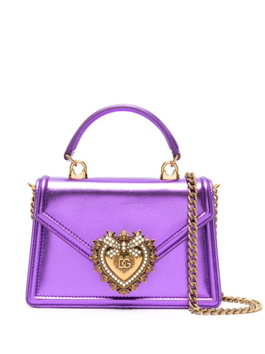 Purple Devotion Small Leather Top-handle Bag