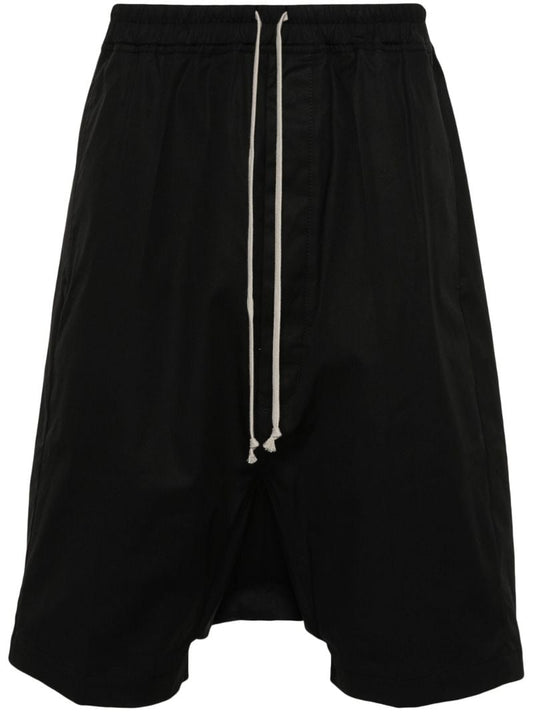 Black Drop Crotch Organic Cotton Shorts