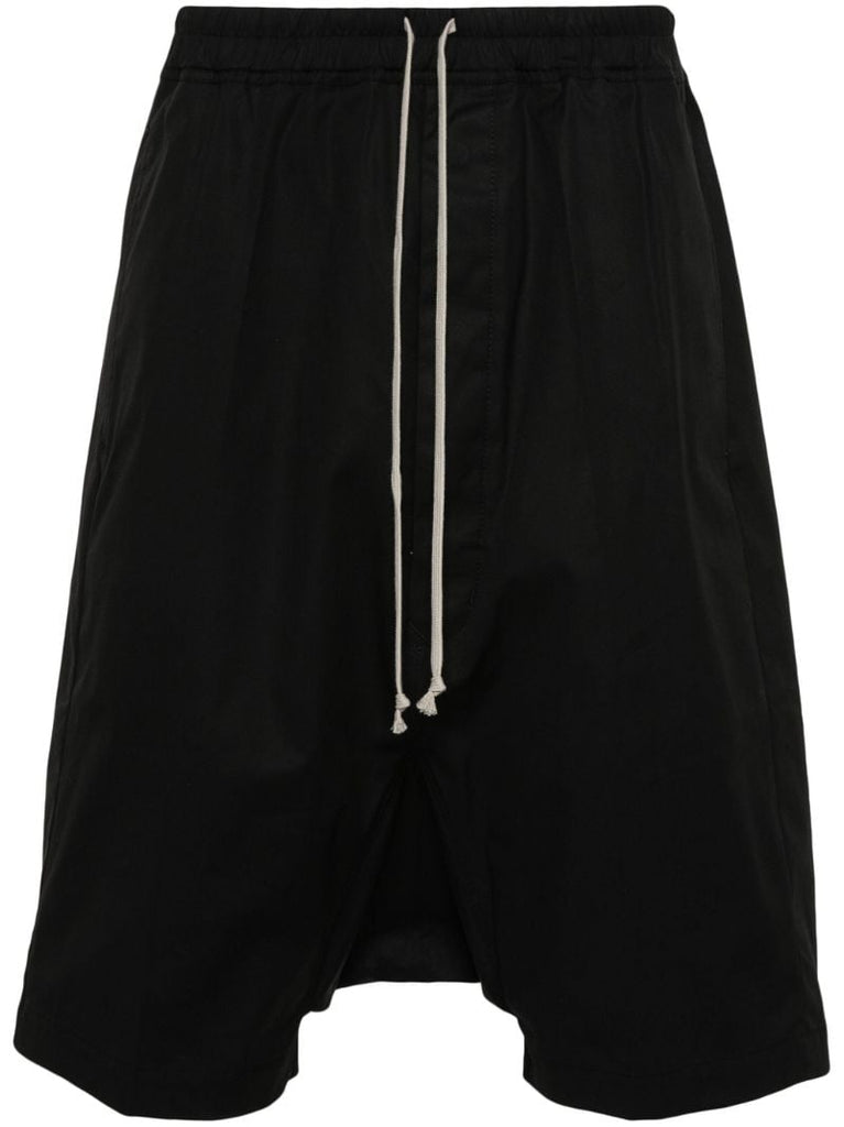 Black Drop Crotch Organic Cotton Shorts