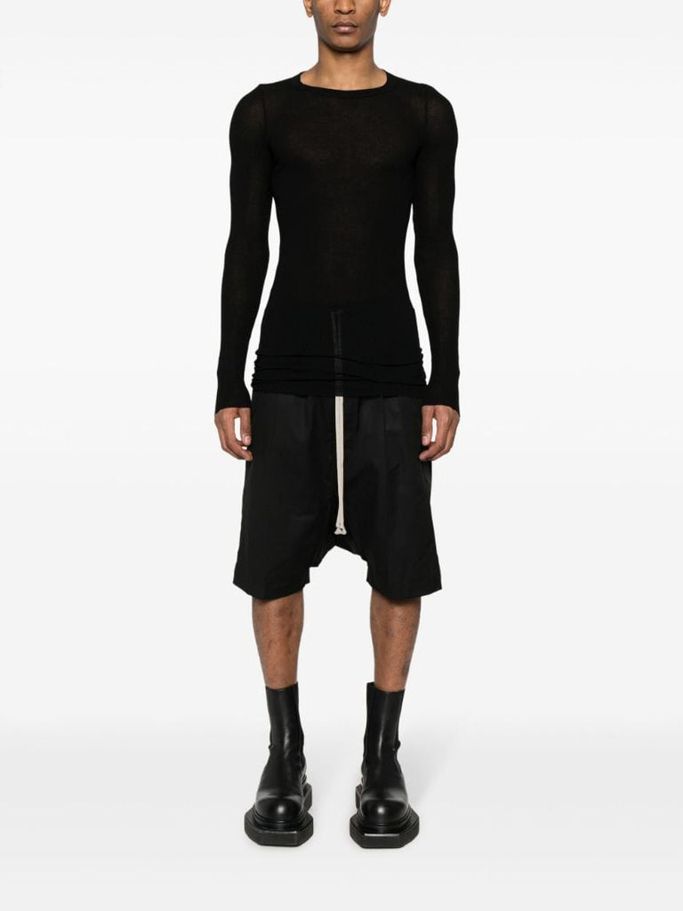Black Drop Crotch Organic Cotton Shorts