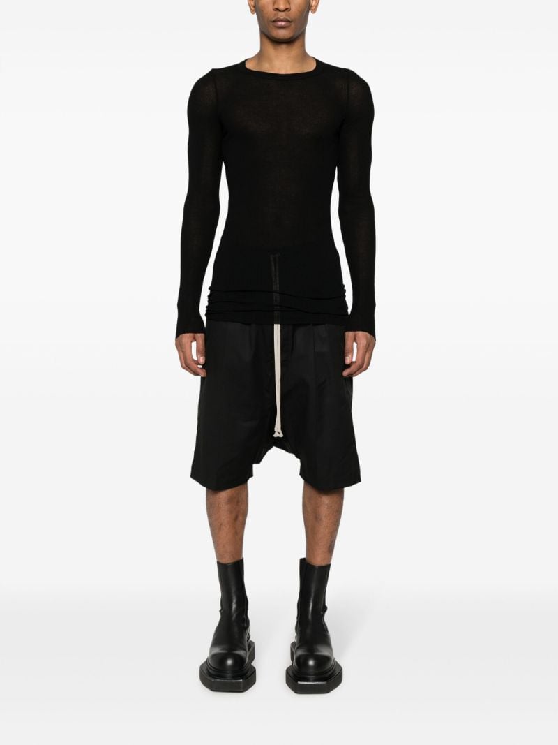Black Drop Crotch Organic Cotton Shorts
