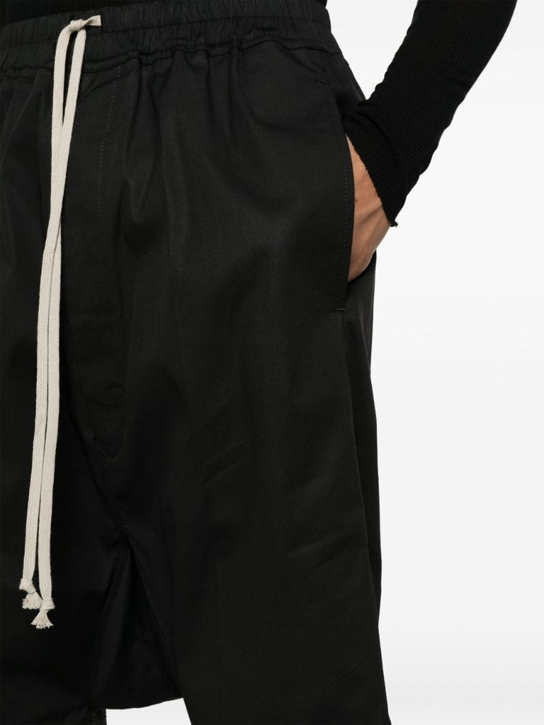Black Drop Crotch Organic Cotton Shorts