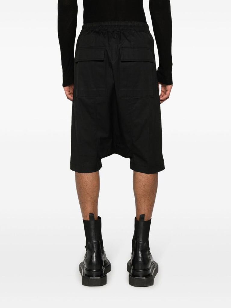 Black Drop Crotch Organic Cotton Shorts
