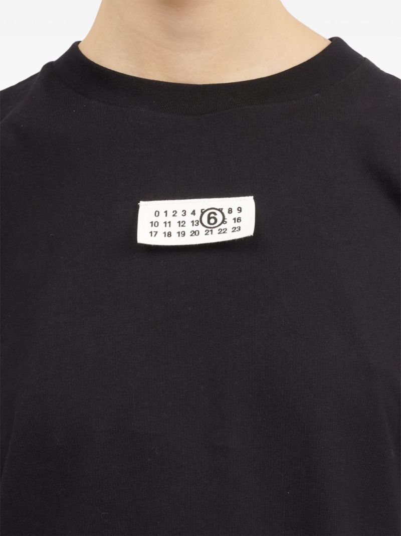 Black Numbers-appliquÃ_x0083_Â© Cotton T-shirt