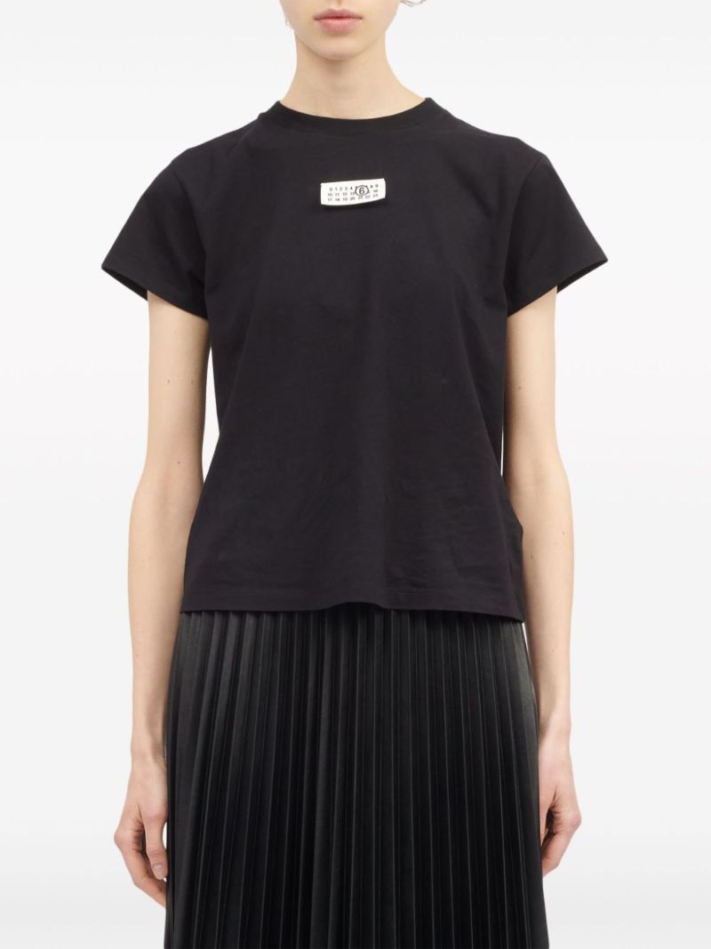 Black Numbers-appliquÃ_x0083_Â© Cotton T-shirt
