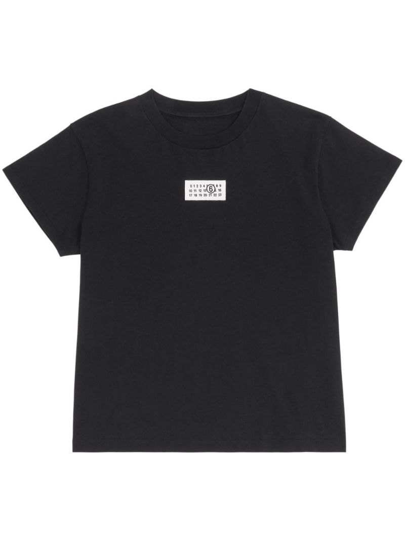 Black Numbers-appliquÃ_x0083_Â© Cotton T-shirt