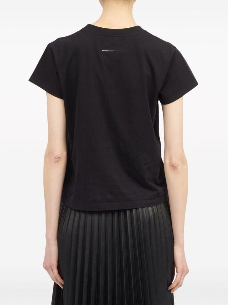 Black Numbers-appliquÃ_x0083_Â© Cotton T-shirt