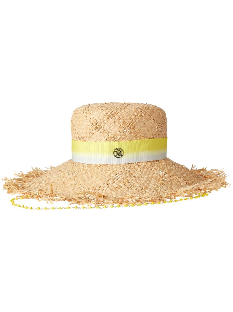 Neutral Big New Kendall Raffia Hat