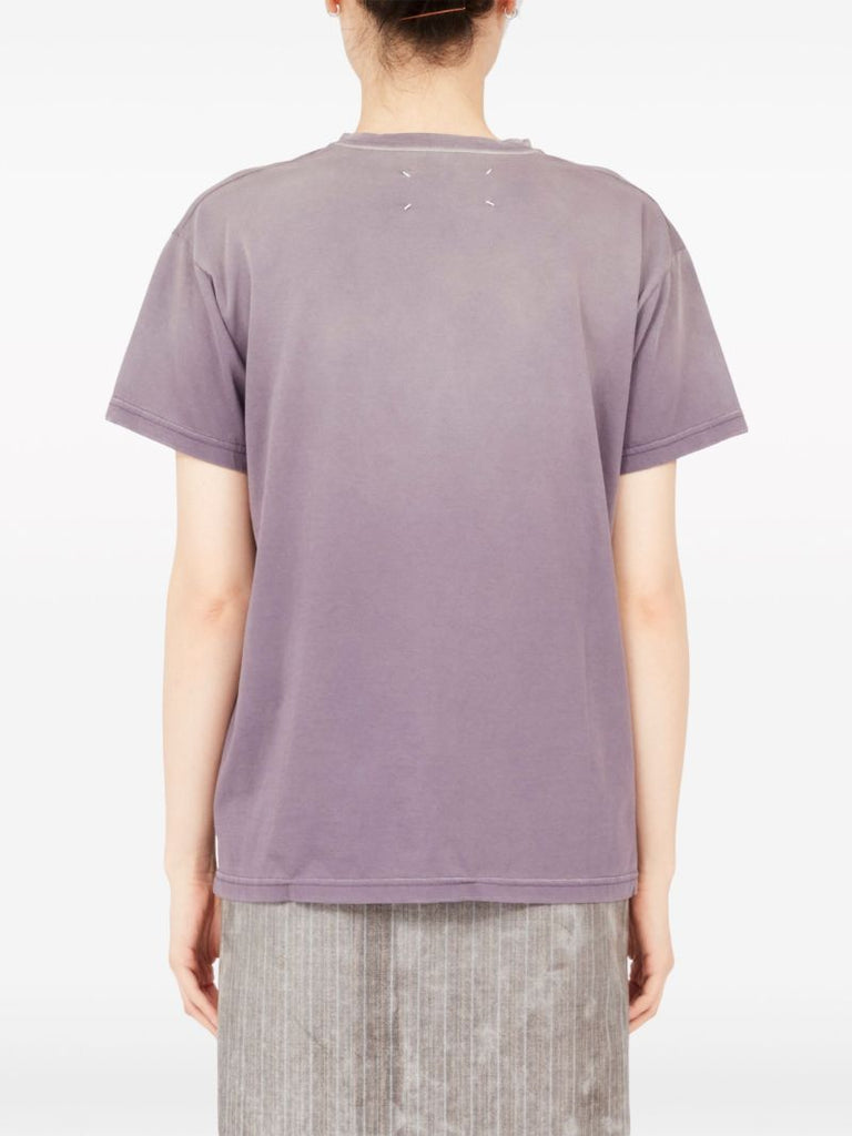 Purple Reverse Logo-embroidered T-shirt