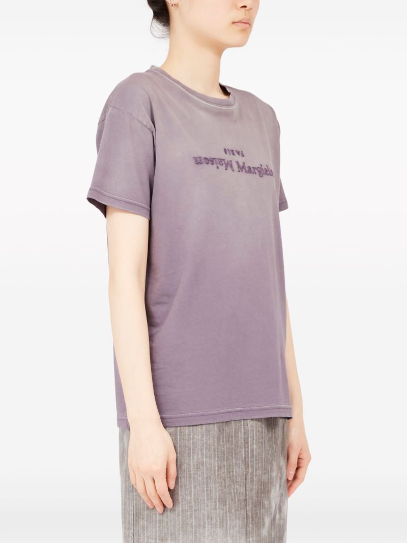Purple Reverse Logo-embroidered T-shirt