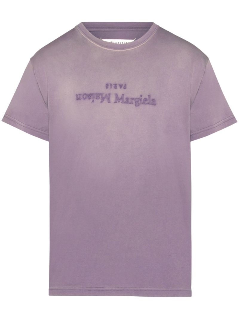Purple Reverse Logo-embroidered T-shirt