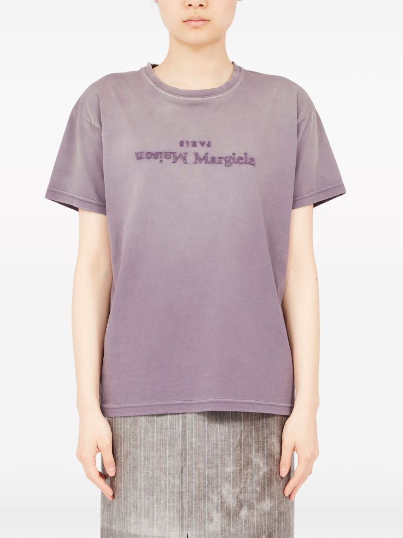 Purple Reverse Logo-embroidered T-shirt