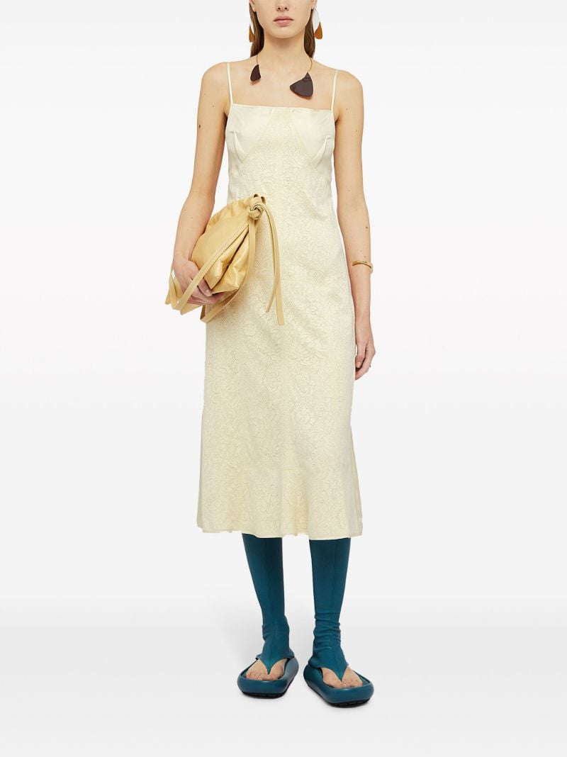 Neutral Cotton-blend Midi Dress