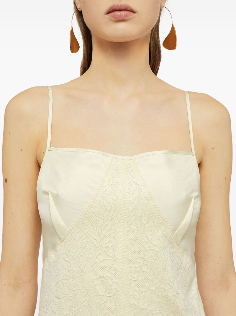 Neutral Cotton-blend Midi Dress