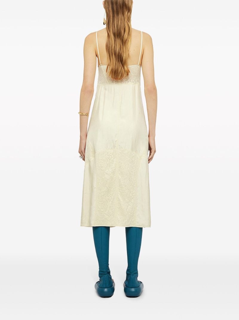 Neutral Cotton-blend Midi Dress