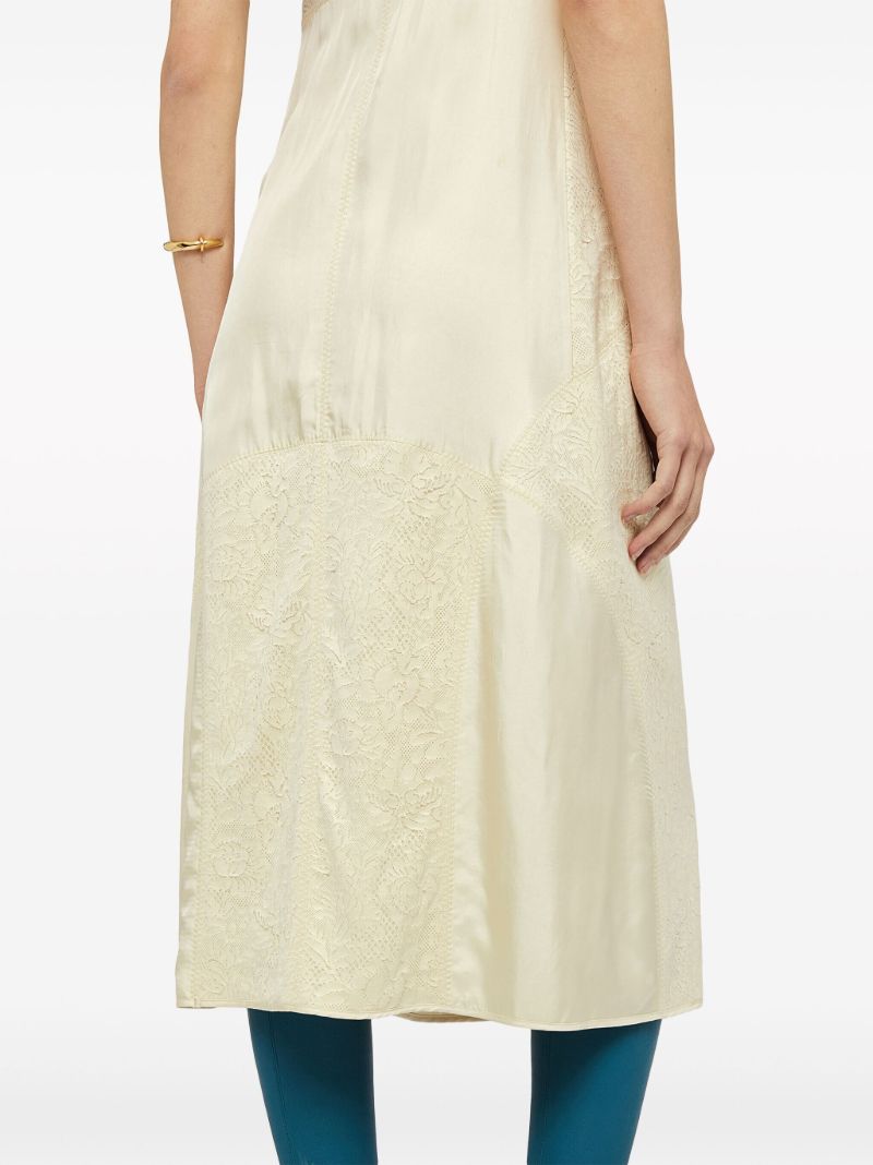 Neutral Cotton-blend Midi Dress