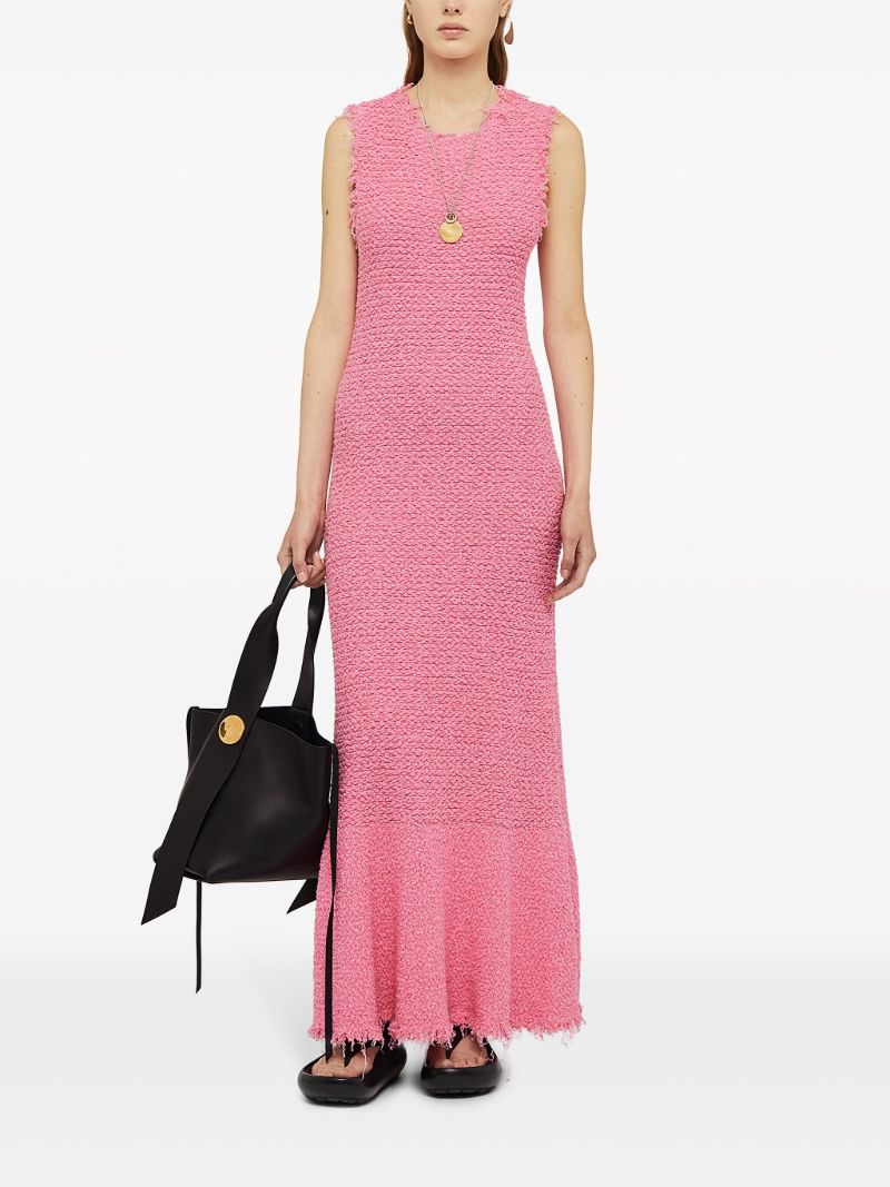 Pink Embroidered Sleeveless Maxi Dress