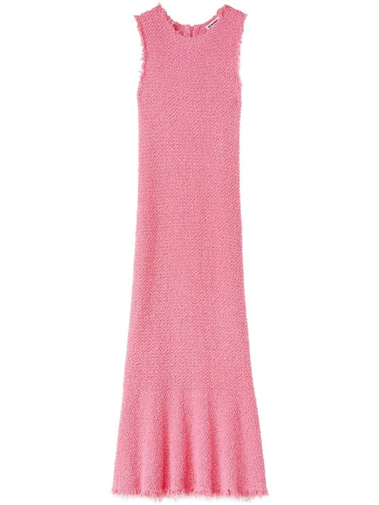 Pink Embroidered Sleeveless Maxi Dress