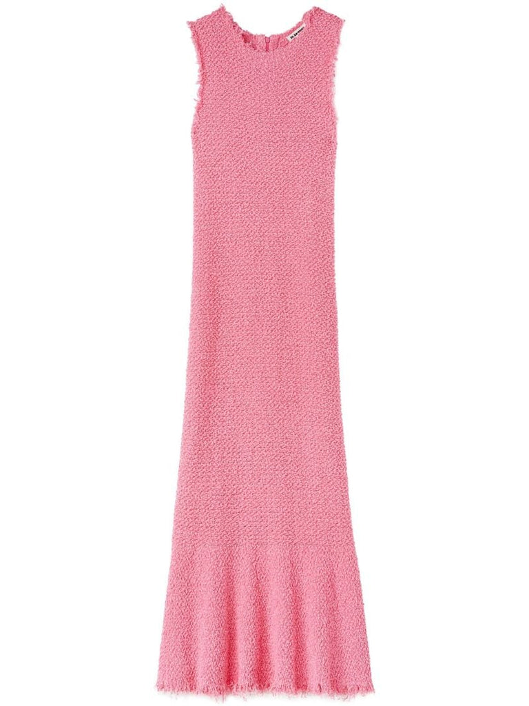 Pink Embroidered Sleeveless Maxi Dress