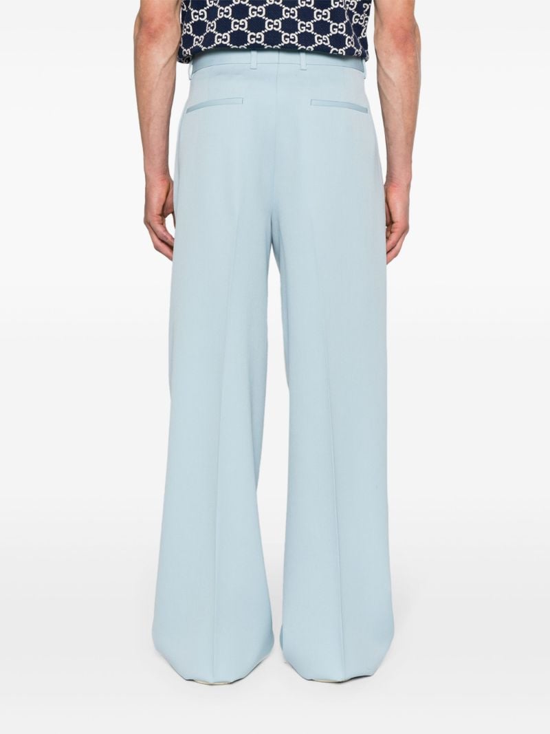Blue Wool Gabardine Trousers