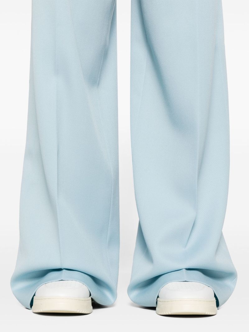 Blue Wool Gabardine Trousers