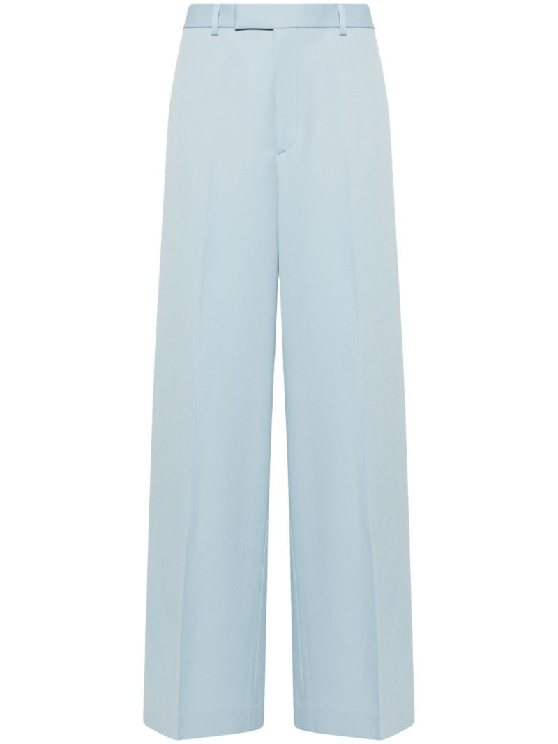 Blue Wool Gabardine Trousers
