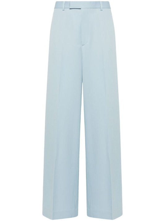 Blue Wool Gabardine Trousers