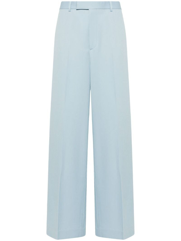 Blue Wool Gabardine Trousers