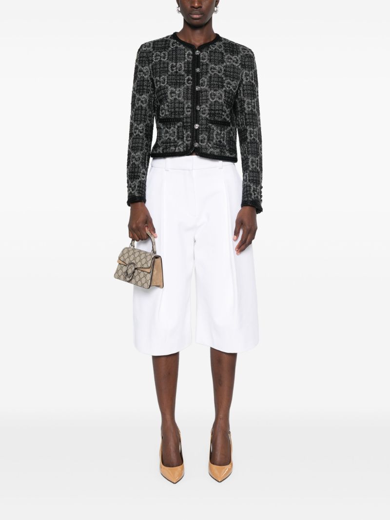 Grey Gg-pattern Tweed Jacket