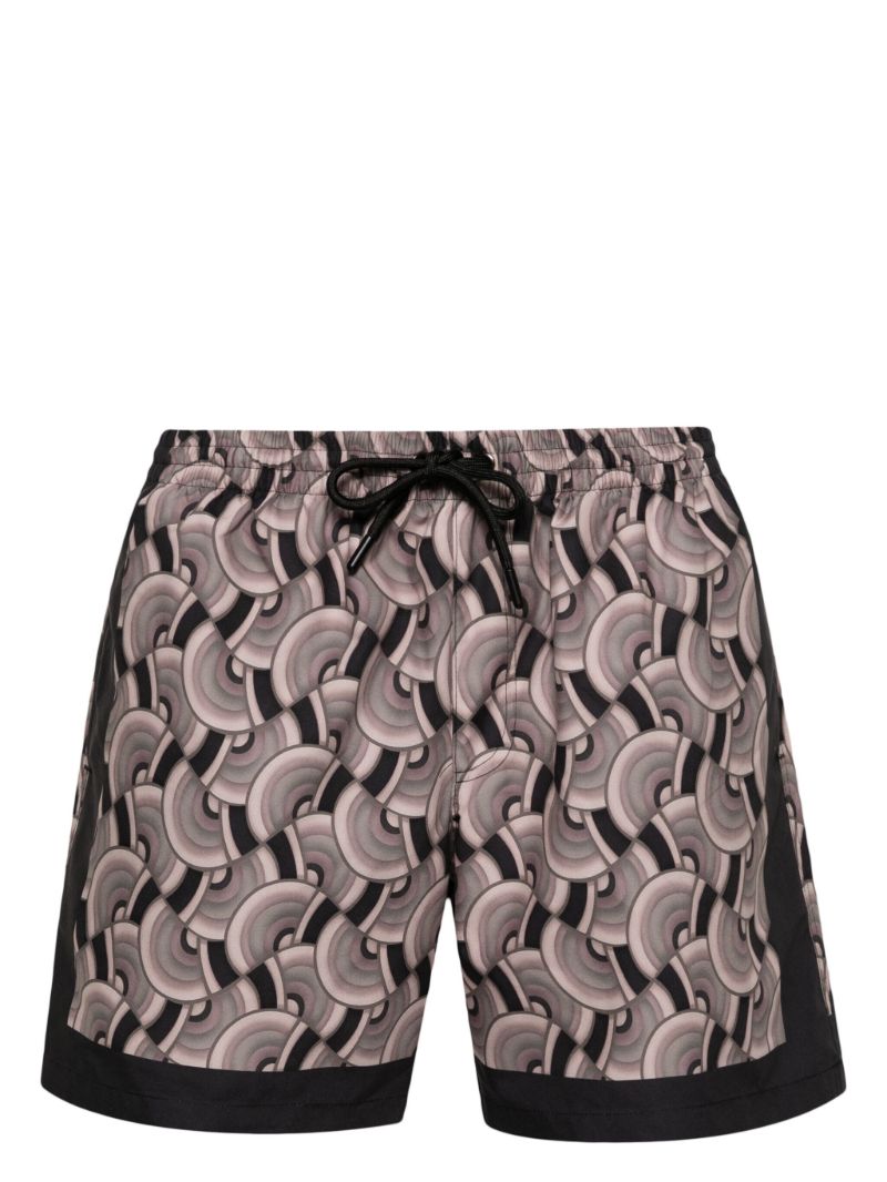 Neutral Pattern-print Swim Shorts