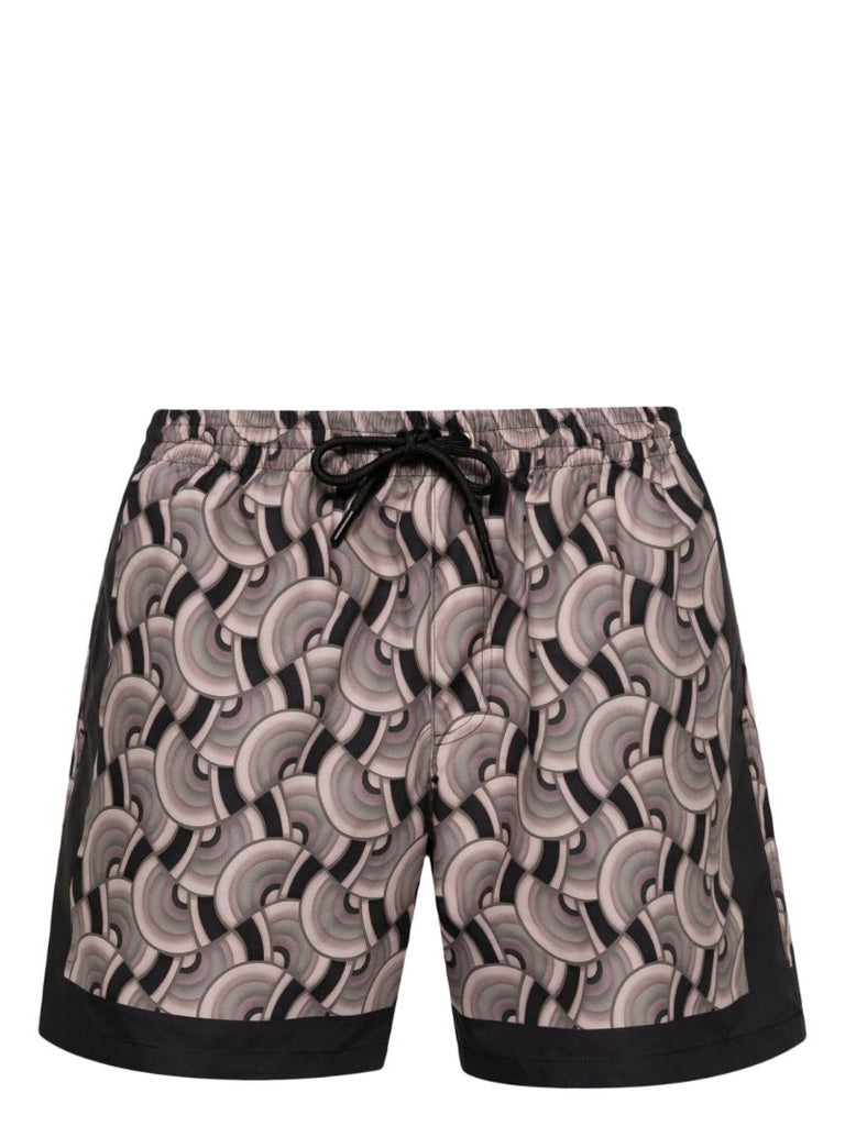 Neutral Pattern-print Swim Shorts