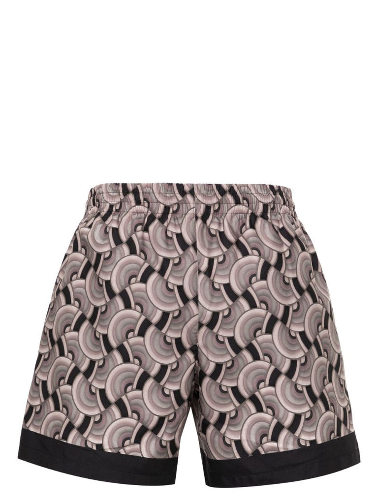 Neutral Pattern-print Swim Shorts