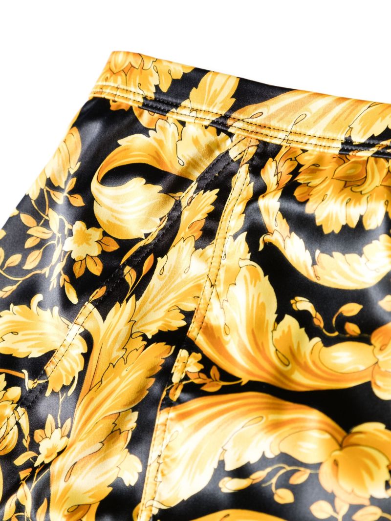 Gold-tone Barocco-print Satin Briefs