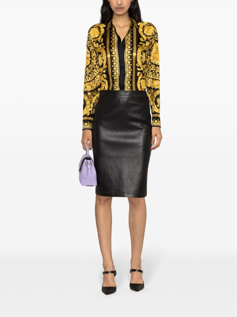 Gold-tone Barocco-print Silk Shirt