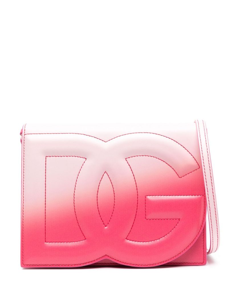 Pink Dg Logo Leather Cross Body Bag