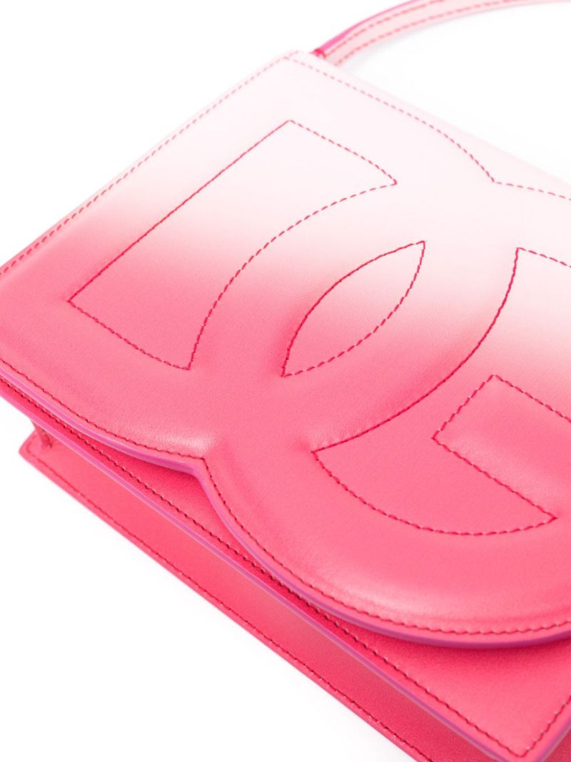 Pink Dg Logo Leather Cross Body Bag