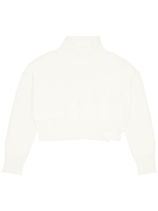 White Distressed Cropped Jumper