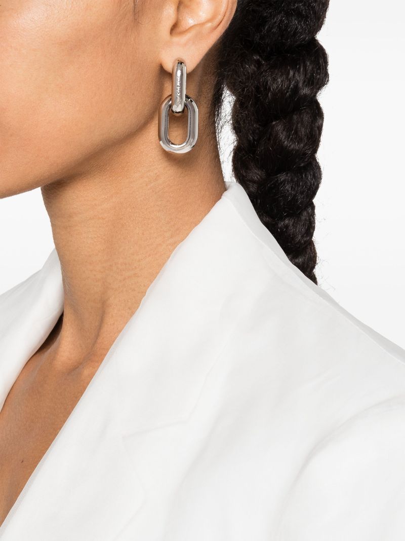 Silver-tone Peak Chain-link Earrings