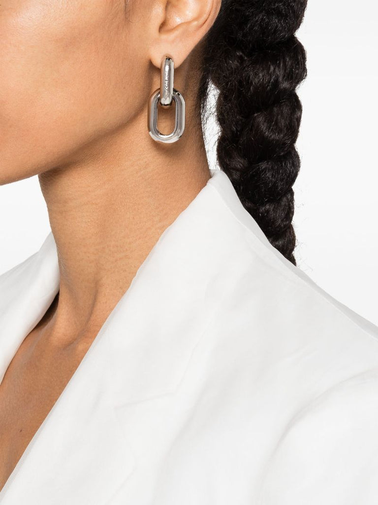 Silver-tone Peak Chain-link Earrings