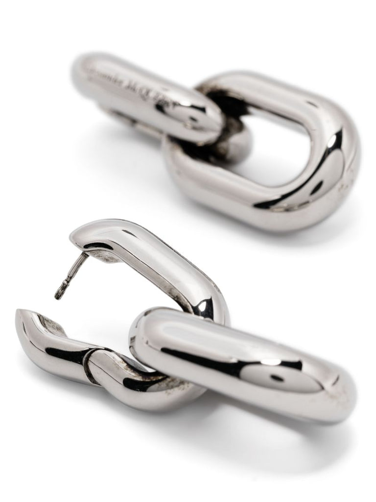 Silver-tone Peak Chain-link Earrings