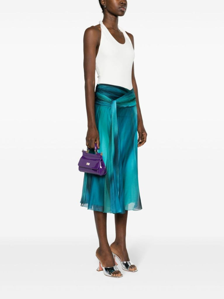 Purple Sicily Small Leather Tote Bag