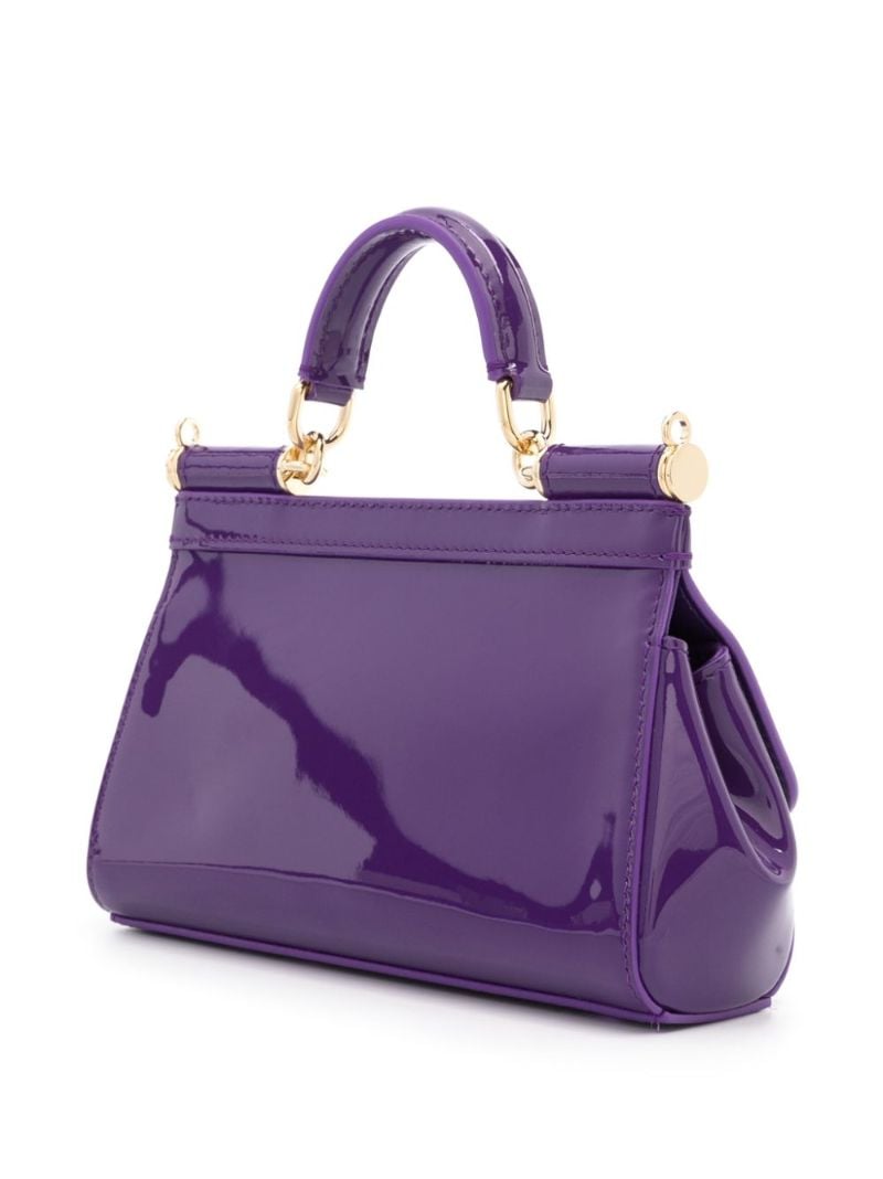 Purple Sicily Small Leather Tote Bag