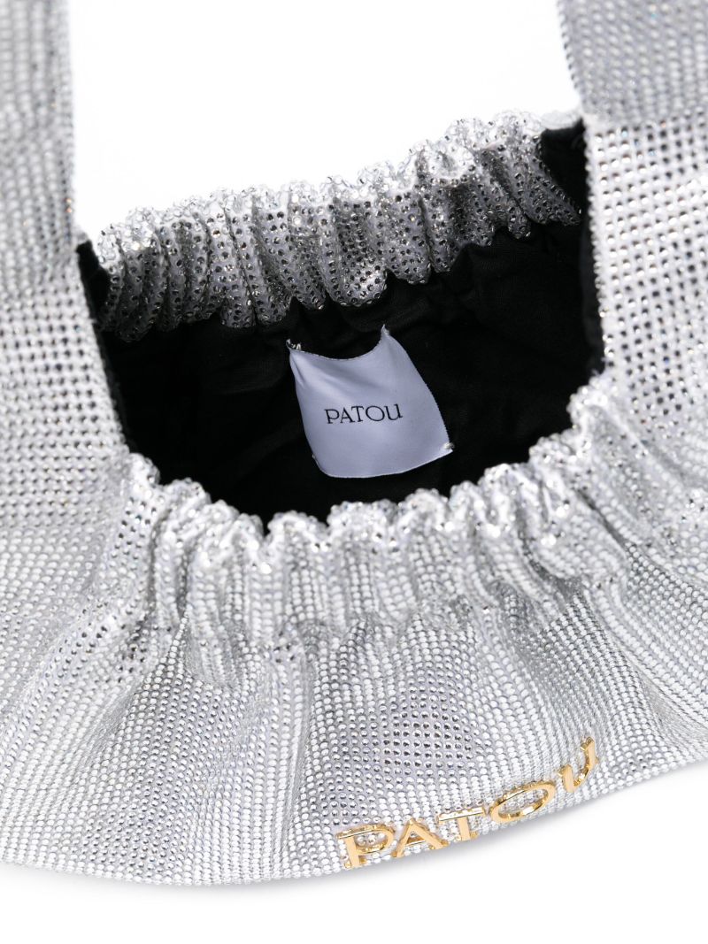 Silver-tone Le Biscuit Rhinestone Tote Bag