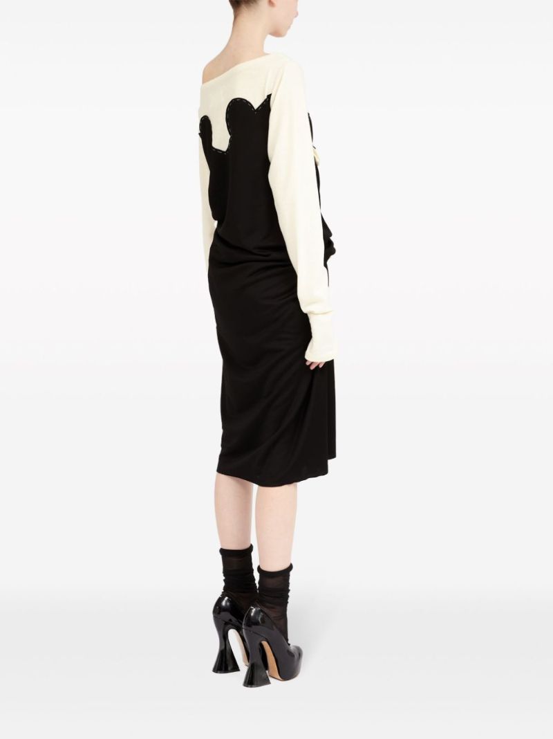 White Spliced Layered Dress