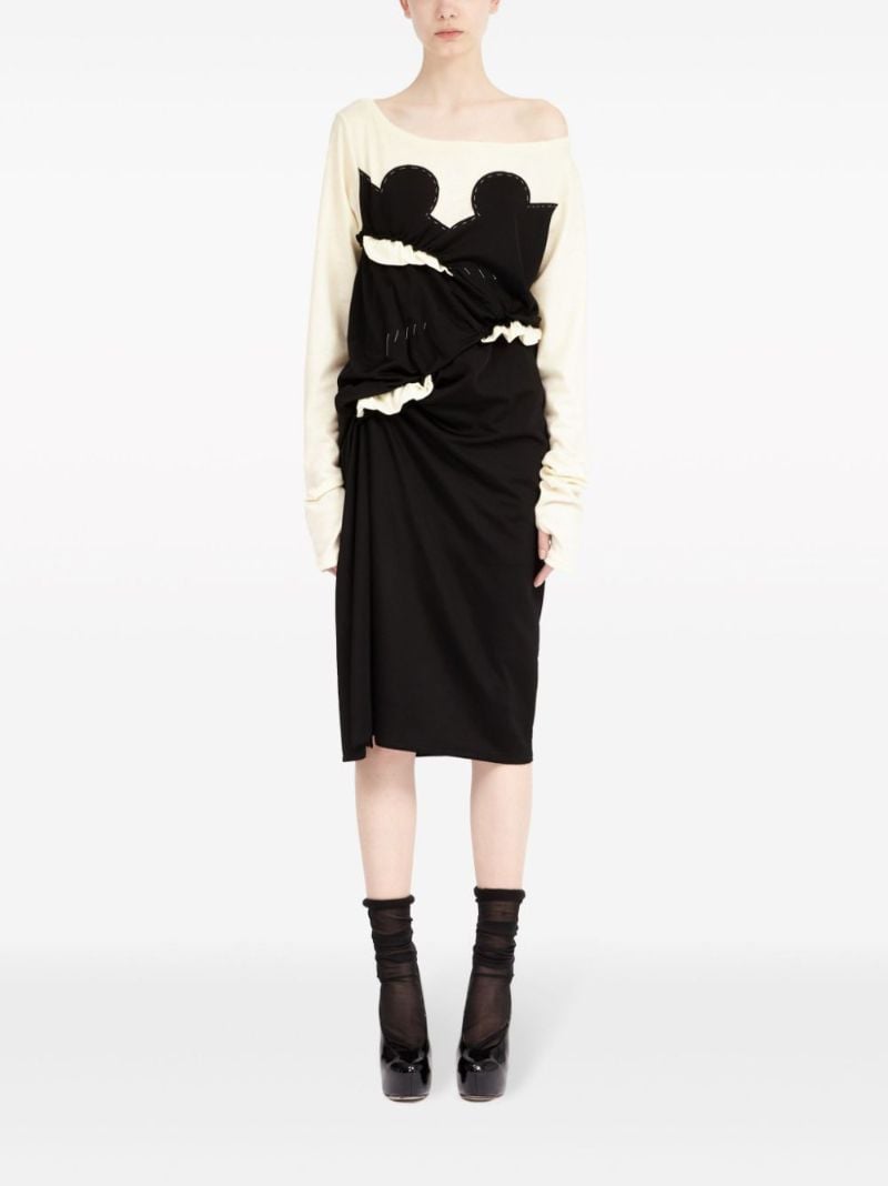 White Spliced Layered Dress