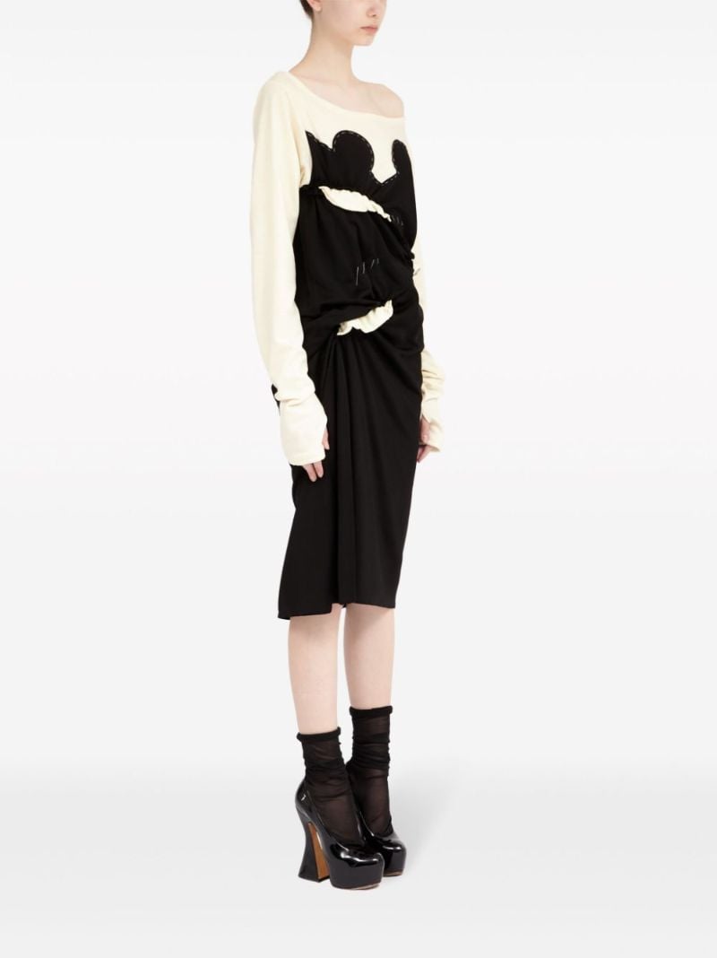 White Spliced Layered Dress