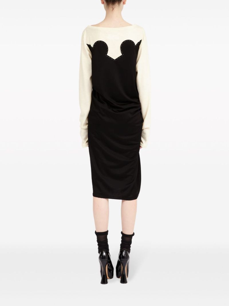 White Spliced Layered Dress