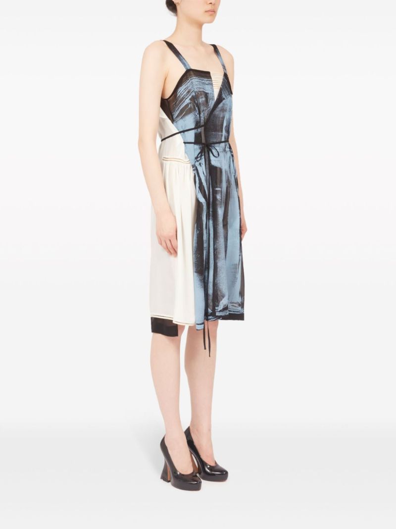 Blue Freeze-frame Silk Dress