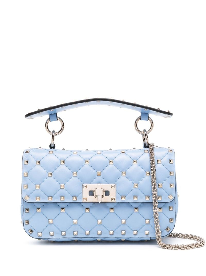Blue Rockstud Spike Medium Small Shoulder Bag