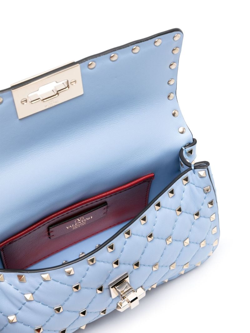 Blue Rockstud Spike Medium Small Shoulder Bag